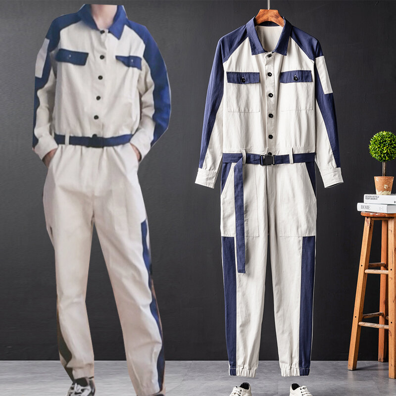 2023 męskie kombinezony typu Cargo Hip Hop modne punkowe szarfy biegacze kombinezony wiele kieszeni pracy pajacyki Streetwear koreańskie ubrania