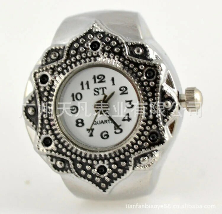 Chao นางสาว Mini นาฬิกาแฟชั่นควอตซ์นาฬิกาบรรยากาศดอกไม้นิ้วมือแหวนนาฬิกานาฬิกา