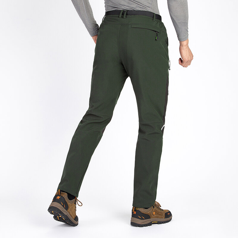 NUONEKO-pantalones de Trekking de forro polar para hombre, pantalones térmicos impermeables a prueba de viento para acampar, senderismo y Turismo, BMT08
