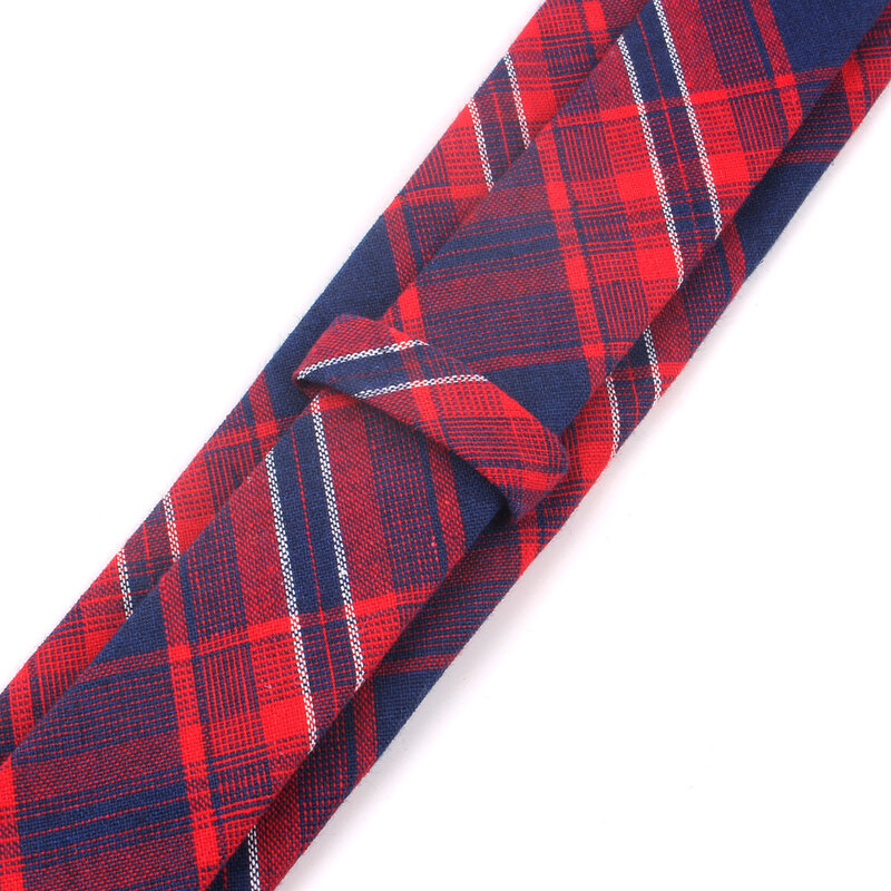 Krawat w kratę Casual sprawdź krawaty dla mężczyzn kobiety moda cienka bawełna mężczyźni krawat Groom krawat na wesele Gravatas mężczyzna krawat