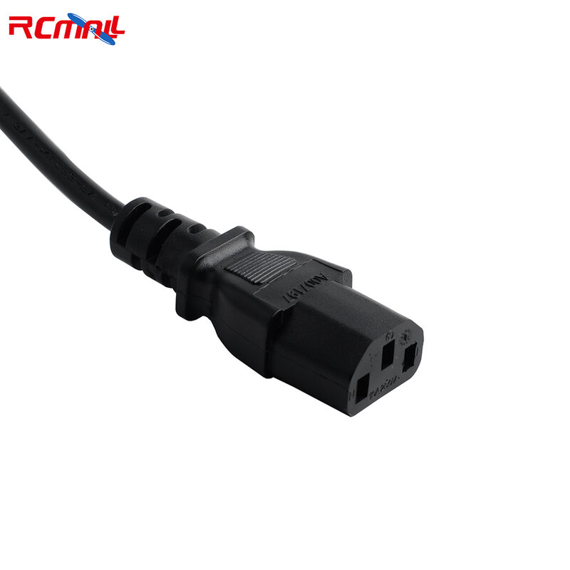 RCmall-cable de alimentación de 10 piezas con enchufe europeo, conector de alimentación de 3 pines para impresoras de monitores, 16A, 125V, 1,5 m de longitud