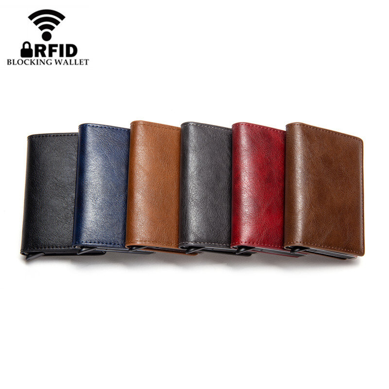 2023 nowy dostosowane inteligentny portfel męski wizytownik Hasp Rfid portfel aluminiowa metalowa obudowa Box Mini kredytowej portfel na karty torebka