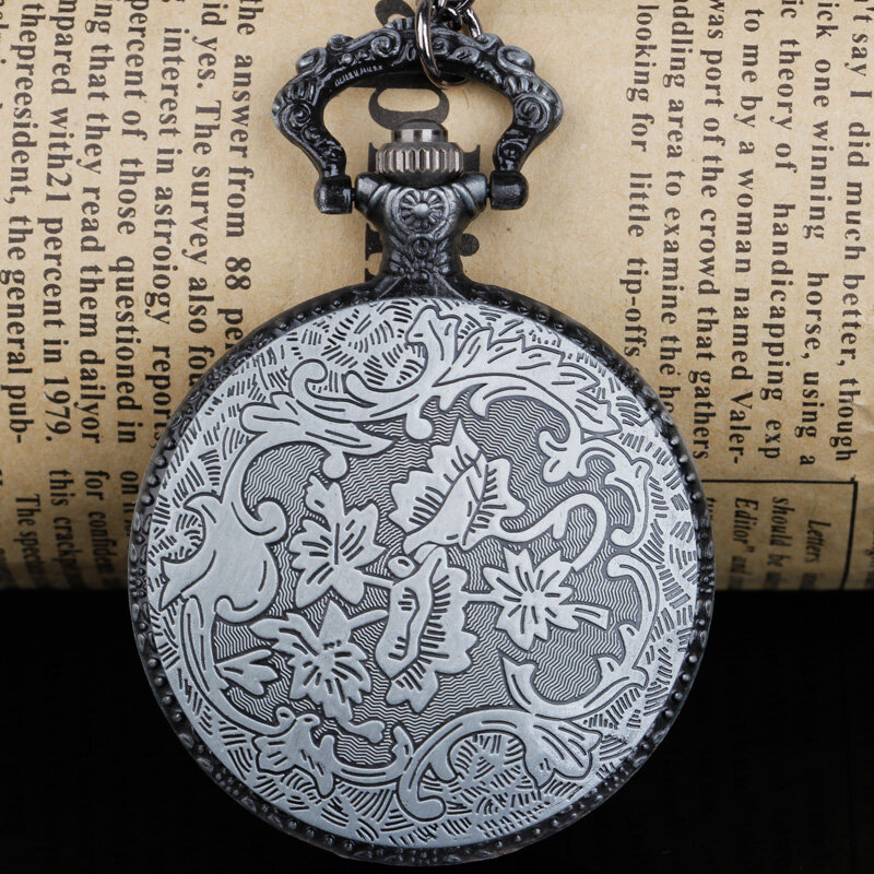 Antike graues Quarz werk Taschenuhr Halskette Anhänger Geschenk Anhänger td2120 reloj de bolsillo
