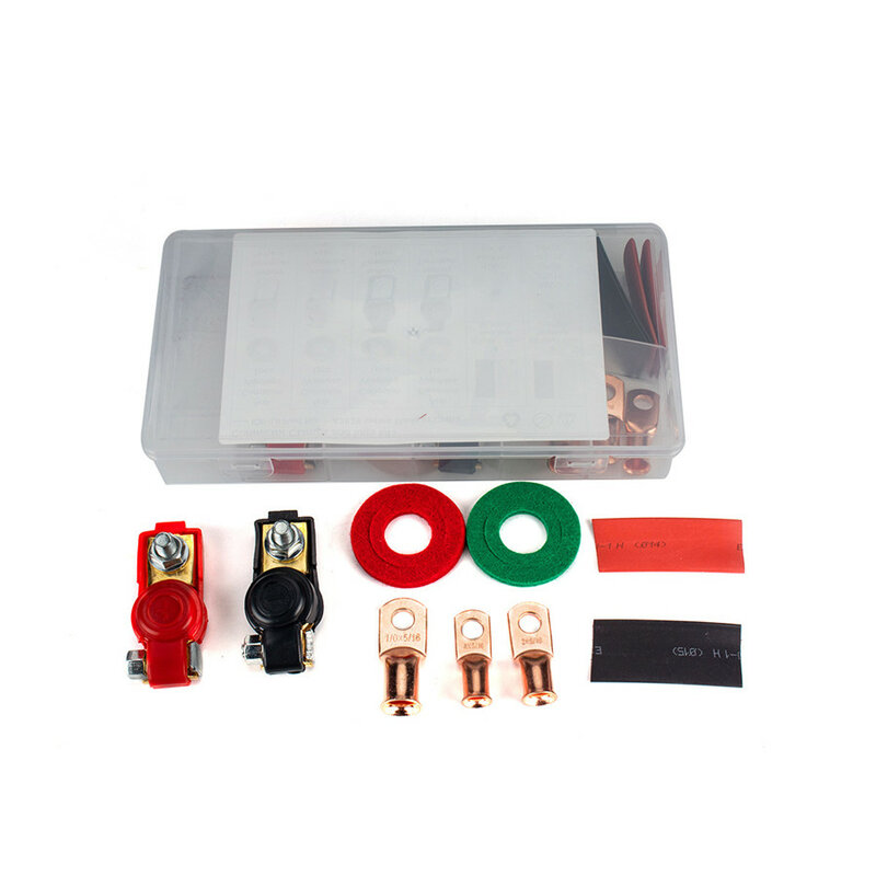2 Sets Auto Batterie Terminal Kabel Klemme Armaturen Schwarz & Rot Universal