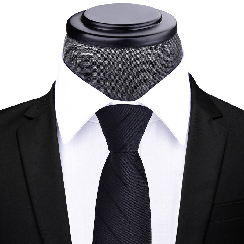Gravata de gravata masculina clássica 8cm, vestidos para homens de negócios, casamento, gravata vermelha, listra, pescoço, camisa preta, acessórios, presentes