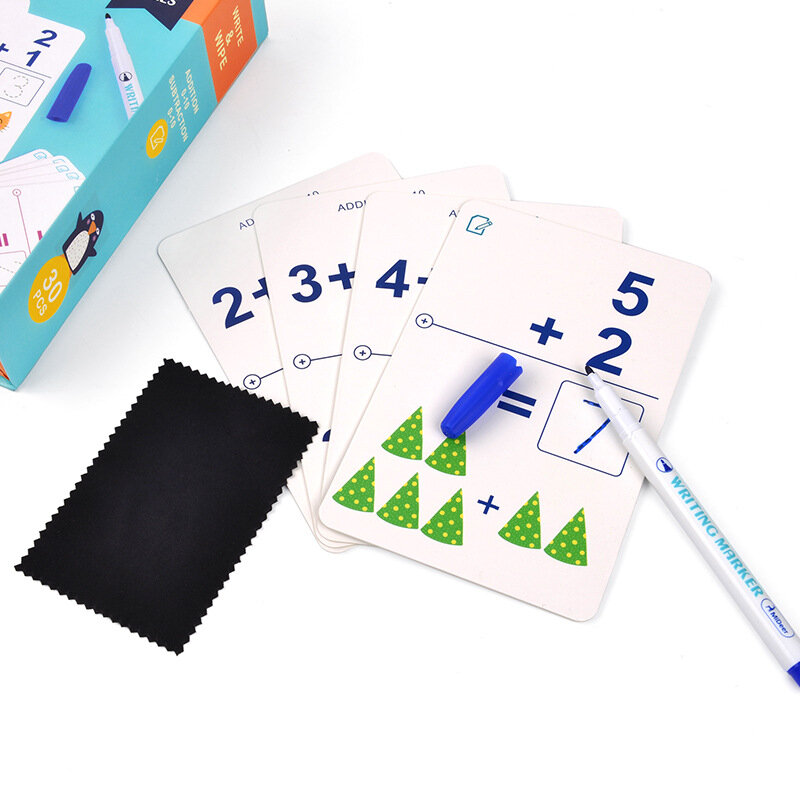 Cartão memória flash de educação primeira, escrita em letras-número, cartão cognitivo, pode reescritar e praticar a escrita de mão repetidamente