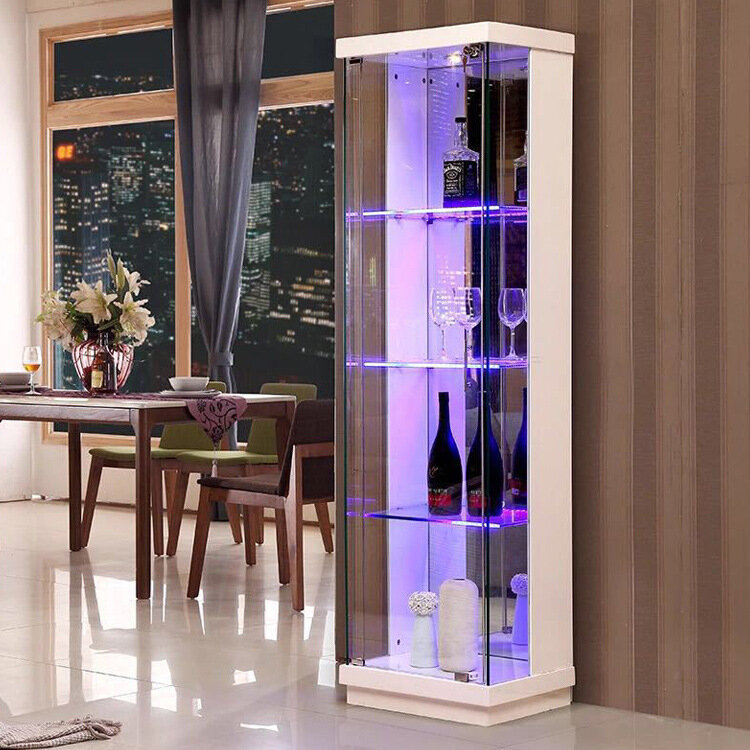Armário de vidro do vinho armário de canto armário de exibição de madeira maciça armário do agregado familiar simples moderno sideboards um pedaço