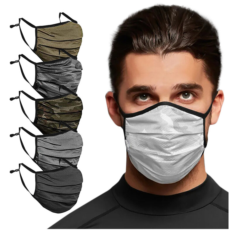 Adult Mask Classic Camouflage Mask Breathable Fabric Face Fashion Mask Washable Reusable Mouth Mask Casual Outdoor Solid Color