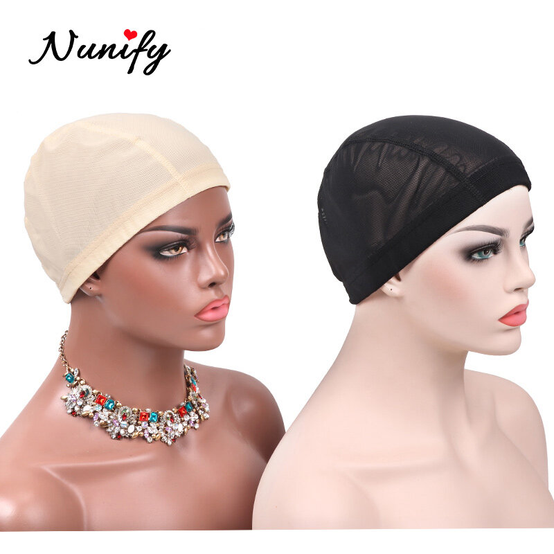 Nunify 6 個メッシュネットグルーレス髪ネットかつらライナー安い作るスパンデックスネット弾性ドームかつらキャップ