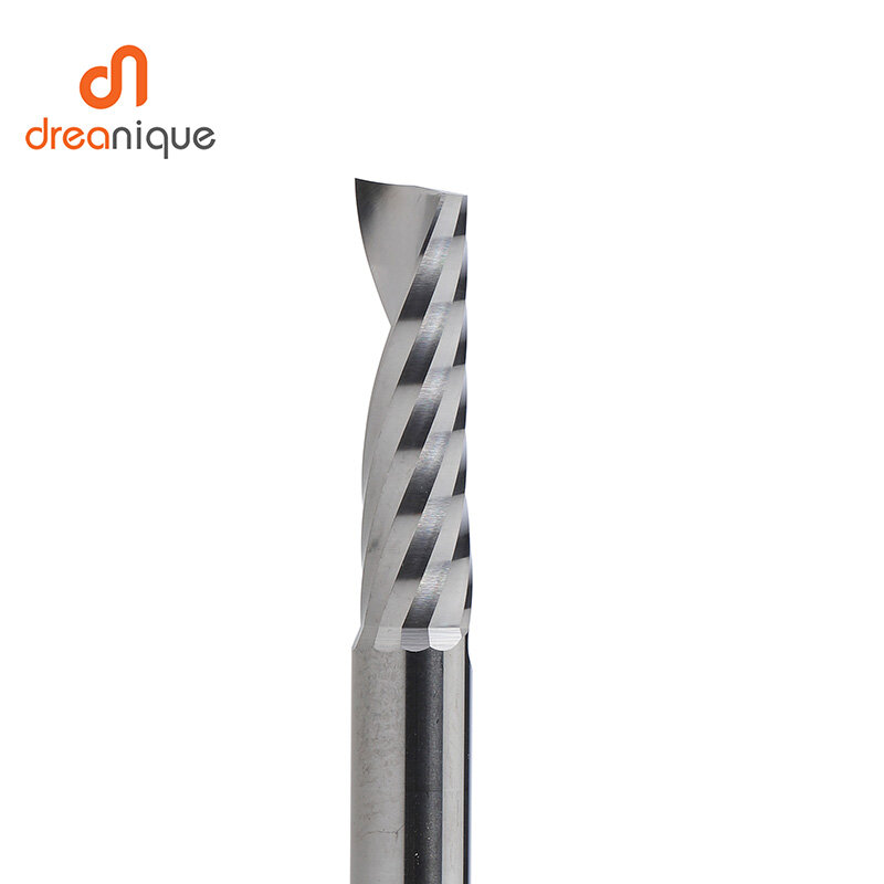 Brocas de enrutador CNC AAAAA 3D, corte de grabado 3.175 /4/6, vástago de una sola flauta, fresa de extremo en espiral para carpintería de aluminio, 1 unidad