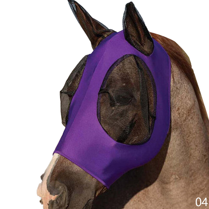 Masque de protection contre les mouches de cheval, avec oreilles, Bob Eye, bleu, rose, noir, élastique, réglable, Anti-moustique, nez, Uv, protection solaire, 83-125cm