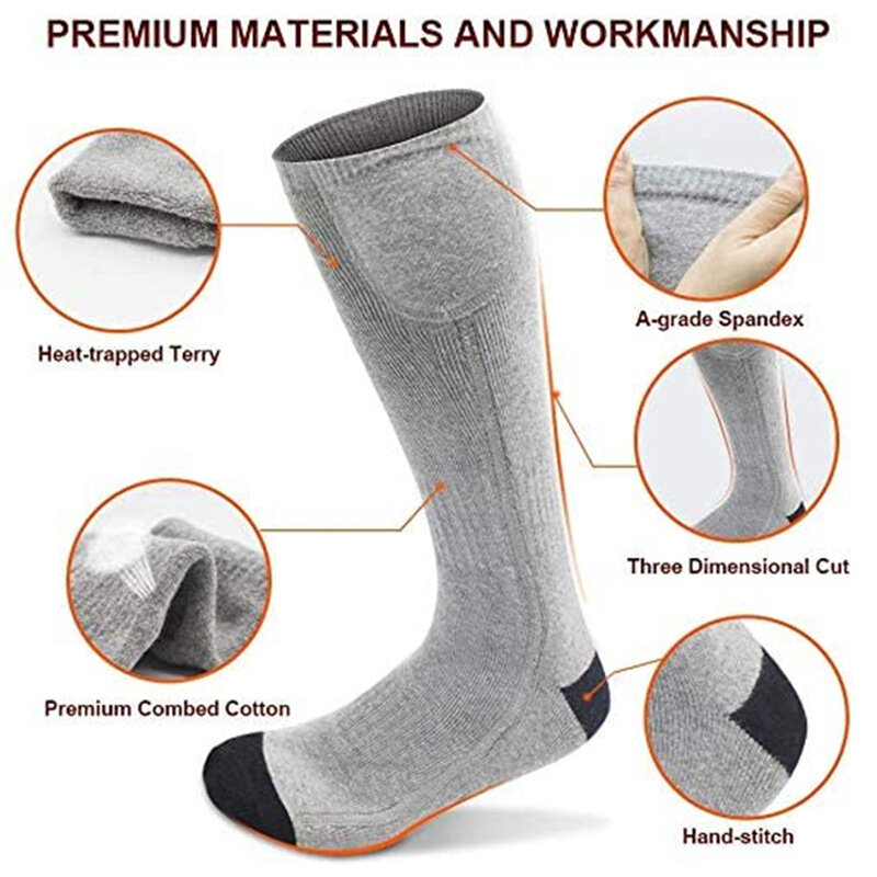 Wifi รีโมทคอนโทรลอุ่นถุงเท้าแบตเตอรี่แบบชาร์จไฟได้อุ่นไฟฟ้า3ถุงเท้าเท้าอุ่น WinterThermal ถุงเท้าสกี