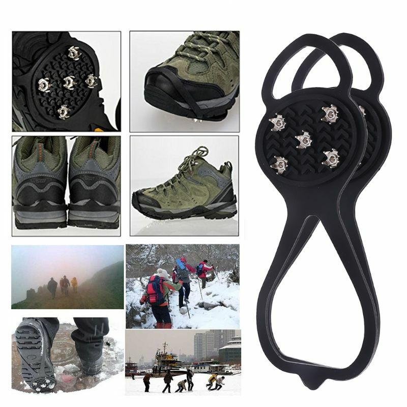 1 paio di borchie da neve con ghiaccio punte antiscivolo scarpe stivali pinze rampone tacchetti da passeggio Dropship