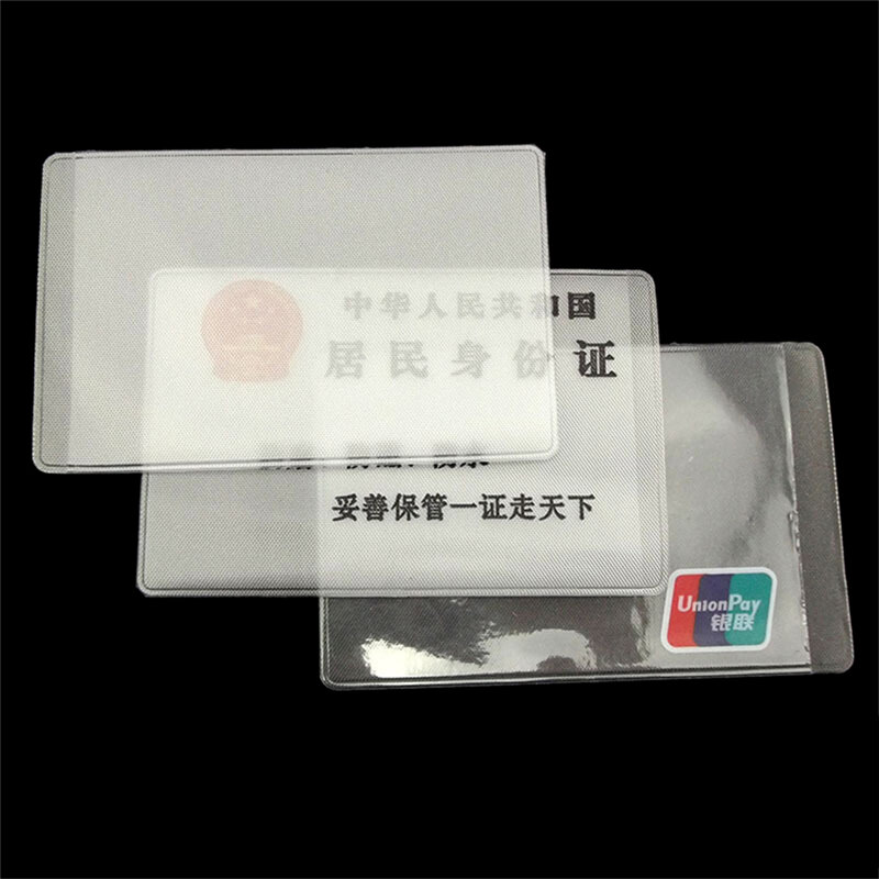 Carteiras de pvc transparentes à prova d'água para viagem, porta-cartões de identificação comercial em pvc fosco, 10 peças, 9.6x6cm
