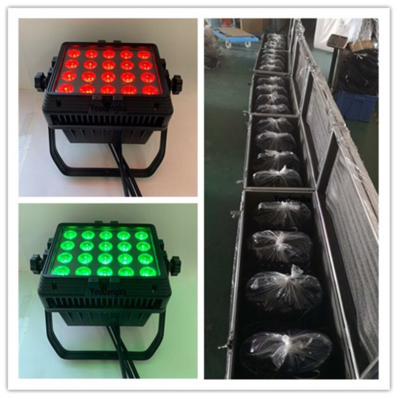 8 pieces with flight case led outdoor city color ip65 wall light  20*18W 6in1 rgbwa + uv waterproof led wall washers lighting