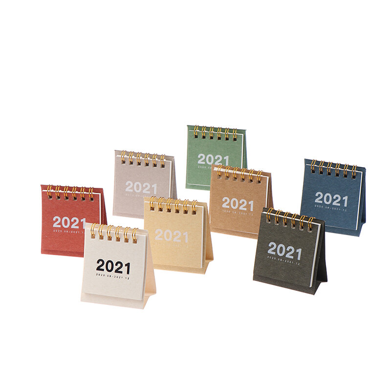 Mini Calendario de escritorio 2020 2021, adornos creativos de escritorio, calendario portátil de notas de trabajo, calendario de Año Nuevo, Programa de vuelta a la escuela