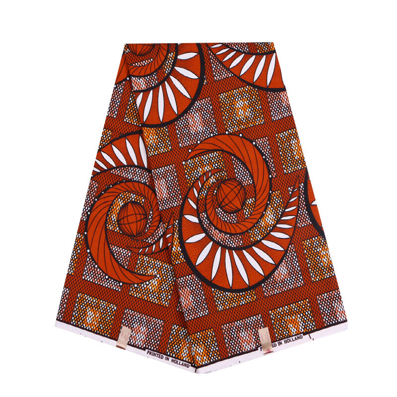 Ткань с восковым принтом, гарантия качества, настоящая восковая коричневая ткань с Африканским принтом, Анкара