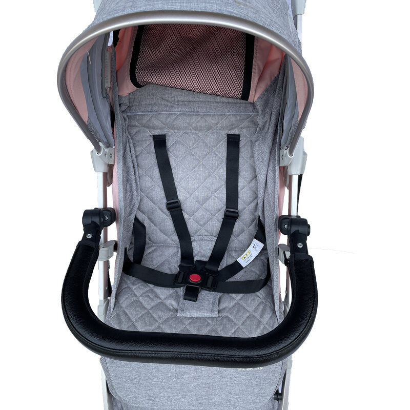 Universal Baby Stroller Armrest Bumper Bar Handle Crossbar Accessories for 95% Prams Black PU Leather High Quality