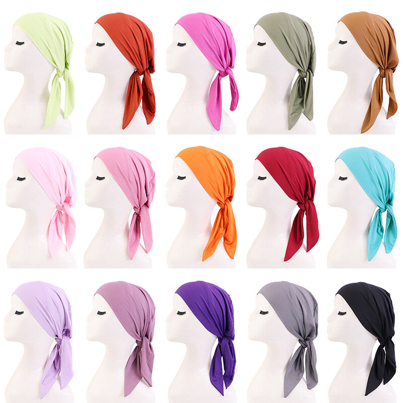 Full Cover Inner Hijab Caps Muslim Turban Hat Islamic Head scarf Underscarf Bonnet India Hat Muslim Headdress turbante mujer