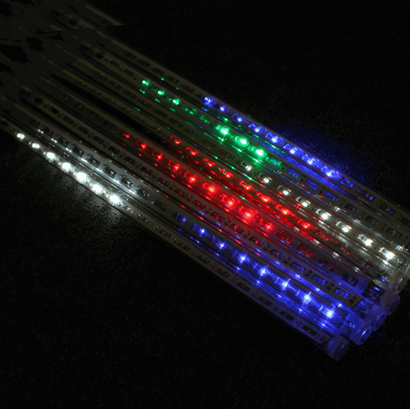 Chaîne de lumières LED pluie de météores, 2x30cm, 8 Tubes, imperméable, pour l'extérieur, décor d'arbre de noël, vacances, nouvel an
