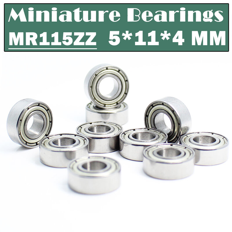 MR115ZZ Bearing ( 10 PCS ) 5*11*4 mm Miniature MR115 ZZ Ball Bearings L-1150ZZ Y04 MR115Z