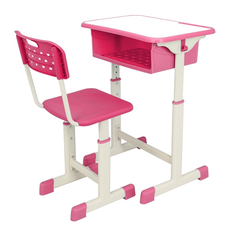 2色調節可能な学生の机と椅子キットセット子供研究テーブルセット子供学習机子供研究宿題デスク