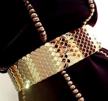 Damen Runway Mode Metall waagen elastische Kummer bunds weibliche Kleid Korsetts Bund Gürtel Dekoration breiten Gürtel r1491