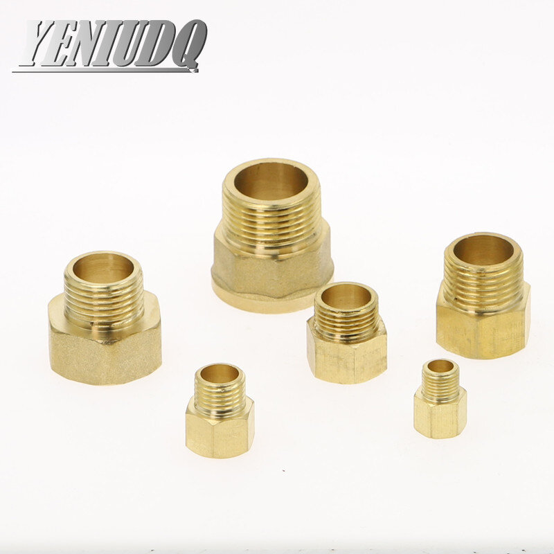 Brass Joint F/M 1/8" 1/4" 3/8" 1/2 BSP M10x1 Male to Female Thread Brass Pipe Connectors Copper Coupler Adapter Threaded Fitting