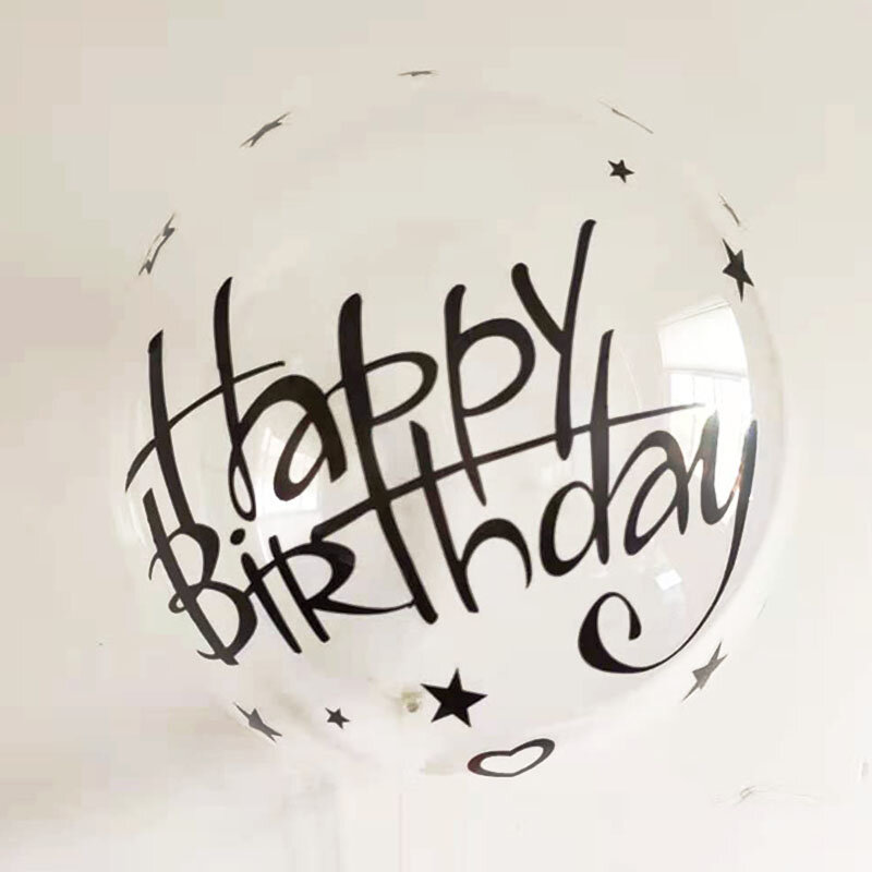 Pegatina transparente para globos de helio, decoración para fiestas de niños, feliz cumpleaños y bodas, 2 unidades