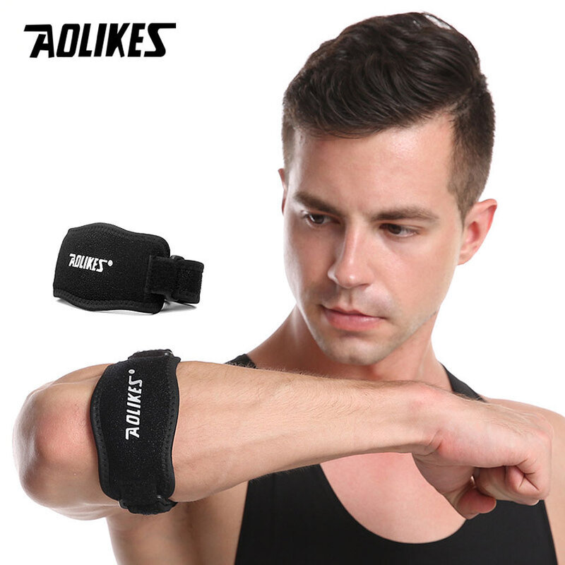 AOLIKES 1PCS Adjustable Basketball Tennis Golf Elbow Support Golfer's Strap Elbow Pads Lateral Pain Syndrome Epicondylitis Brace