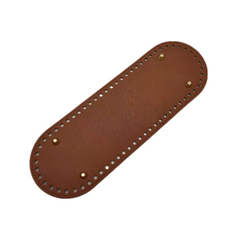 Fondo largo ovalado para bolso de punto, accesorios de Base de cuero Pu hechos a mano con agujeros, accesorios para bolsos de ganchillo Diy, 10x30cm