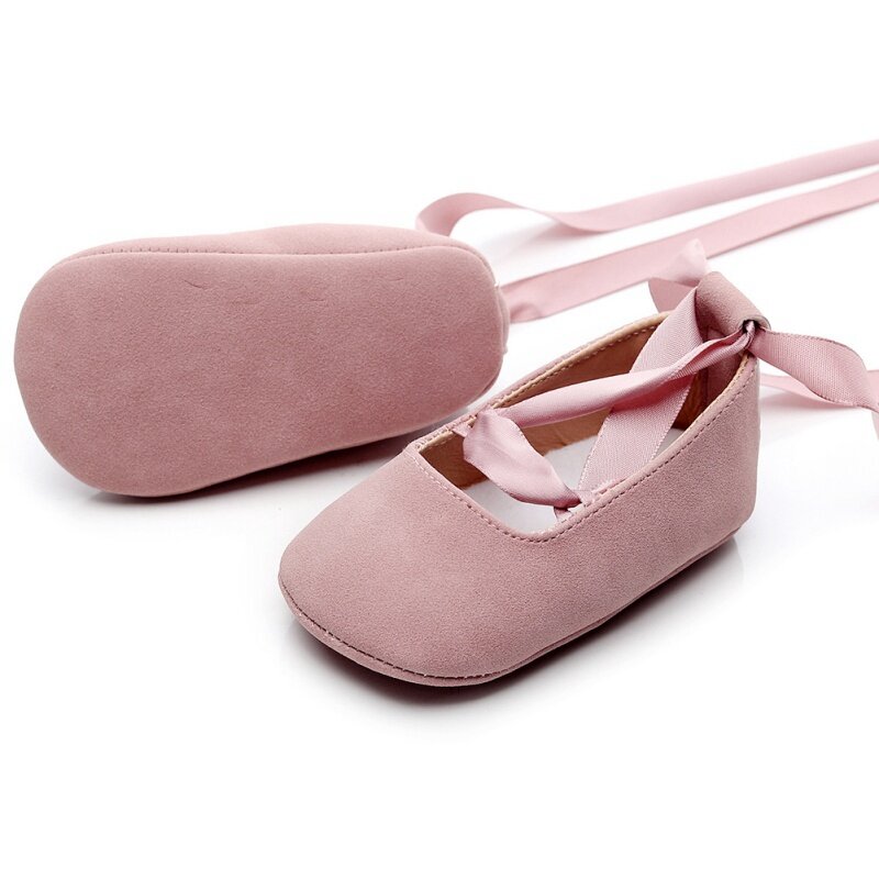 Sapatos de dança das meninas recém-nascidas, sapatos de fita muito leves, sapatos infantis, doce, primavera
