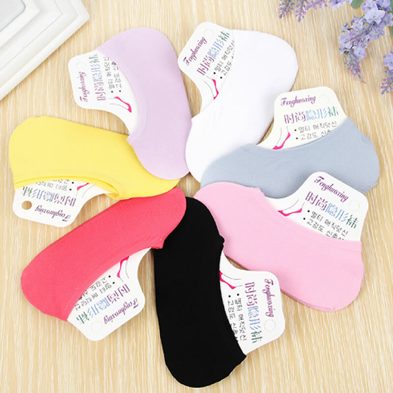 Candy-Colored Magic Socks Women's Hidden Velvet Non-Slip No-Show Sock Adult Children's Silicone Summer Women Ankle Hidden Socks