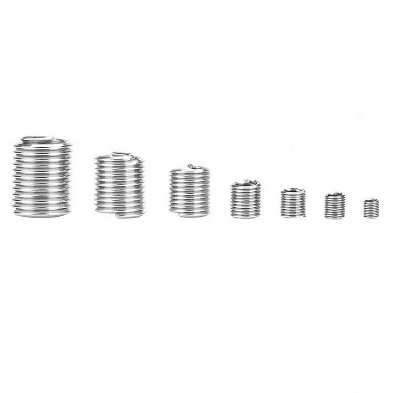 60 pçs m3 m4 m5 m6 m8 m10 m12 conjunto de inserção de rosca de fixação kit ferramenta de reparo de aço inoxidável inserção fio espiral parafuso manga wear