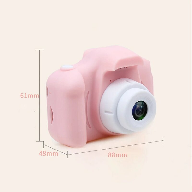2 Inch HD 1080P Chargable Digital Mini Kids Camera Cartoon Cute Camera Toys Outdoor Photography Props for Child Birthday Gift