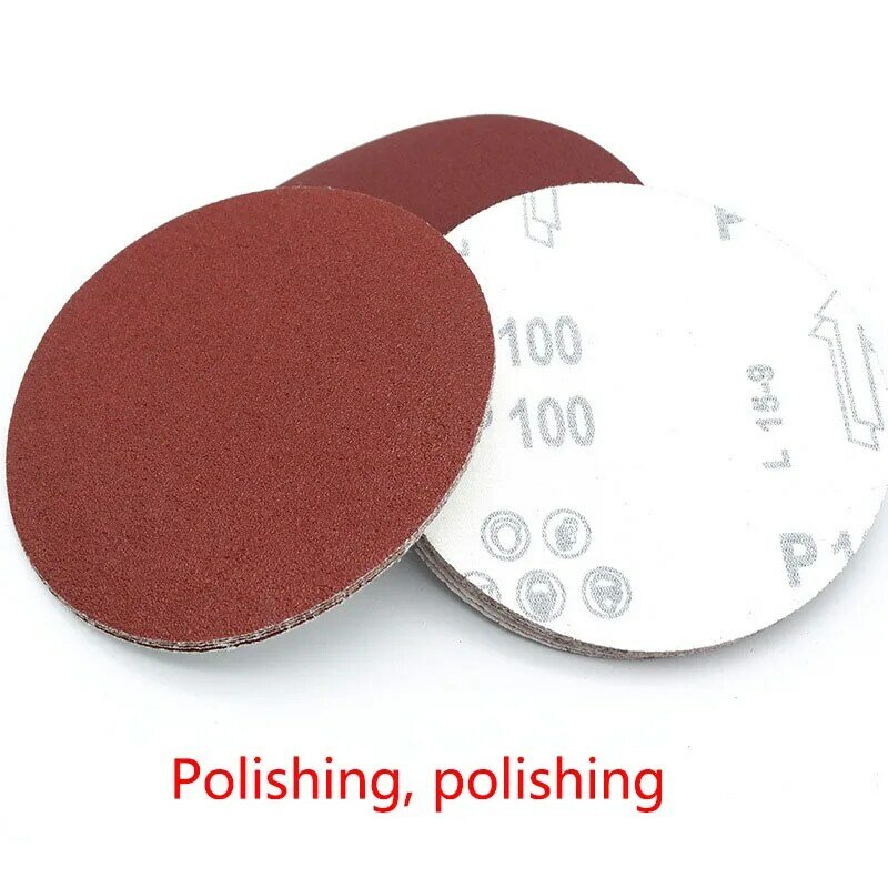 5 stücke 125mm Sandpapier rote kreisförmige Beflockung poliers cheibe mit Körnern 80-400 Schleif metall detektor Zimmermann