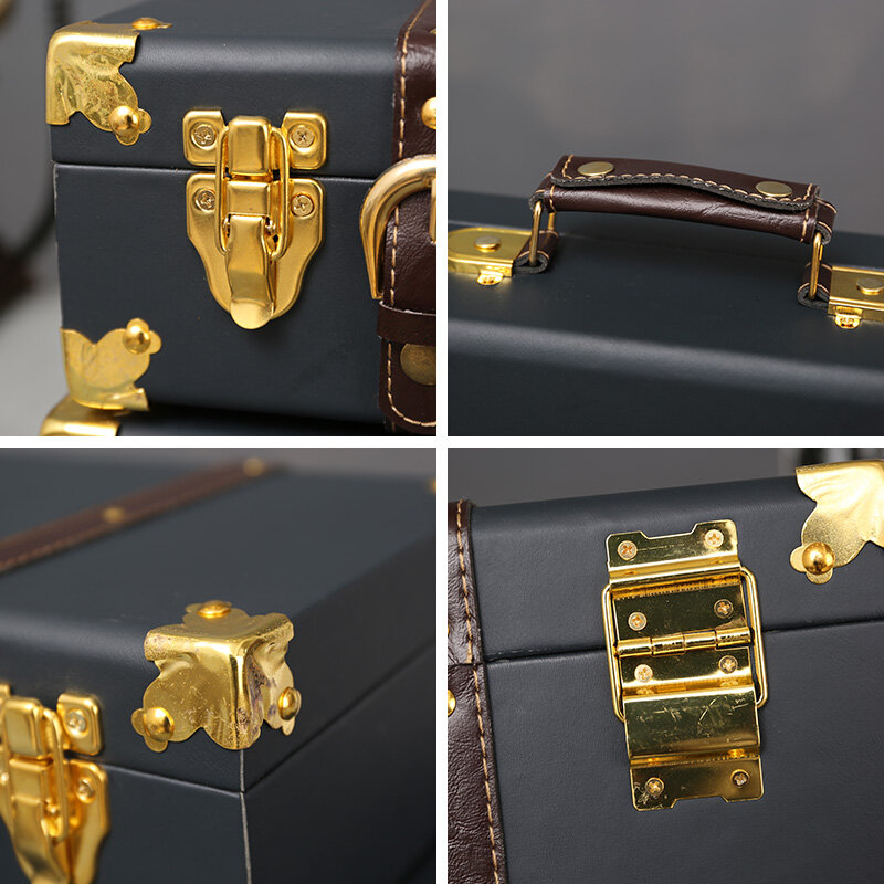 Luxe Vintage Kofferbak Reizen Hand Grote Koffers Lederen Bagage Onder Bed Kleding Organizer Opbergdoos Antieke Bak Op Maat