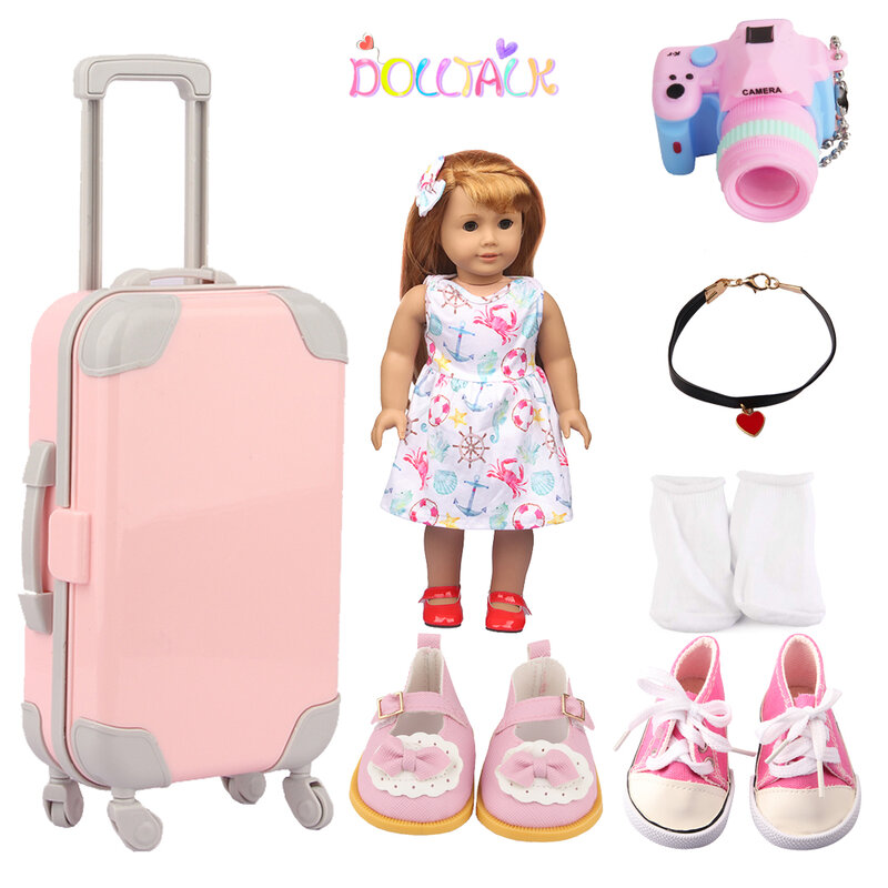 11 stili Set di giocattoli Set di valigie per bambole per 43cm neonato e americano 18 pollici ragazza e OG vestiti per bambole scarpe calze accessori regalo