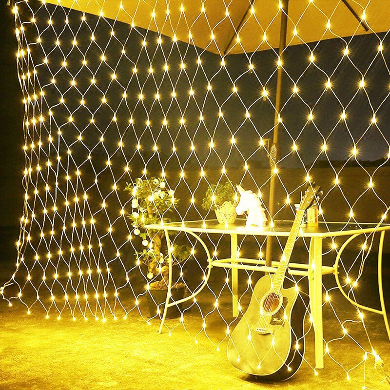1.5x1.5M 3x2M 220V LED Net Mesh Fairy String Light Garland Window Curtain Christmas Fairy Light Wedding Party Holiday Light
