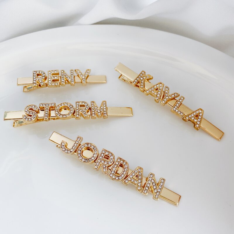 Custom personalized words Hair Clips Barrettes Pins A tony clip emblazoned with your favorite name for women girls