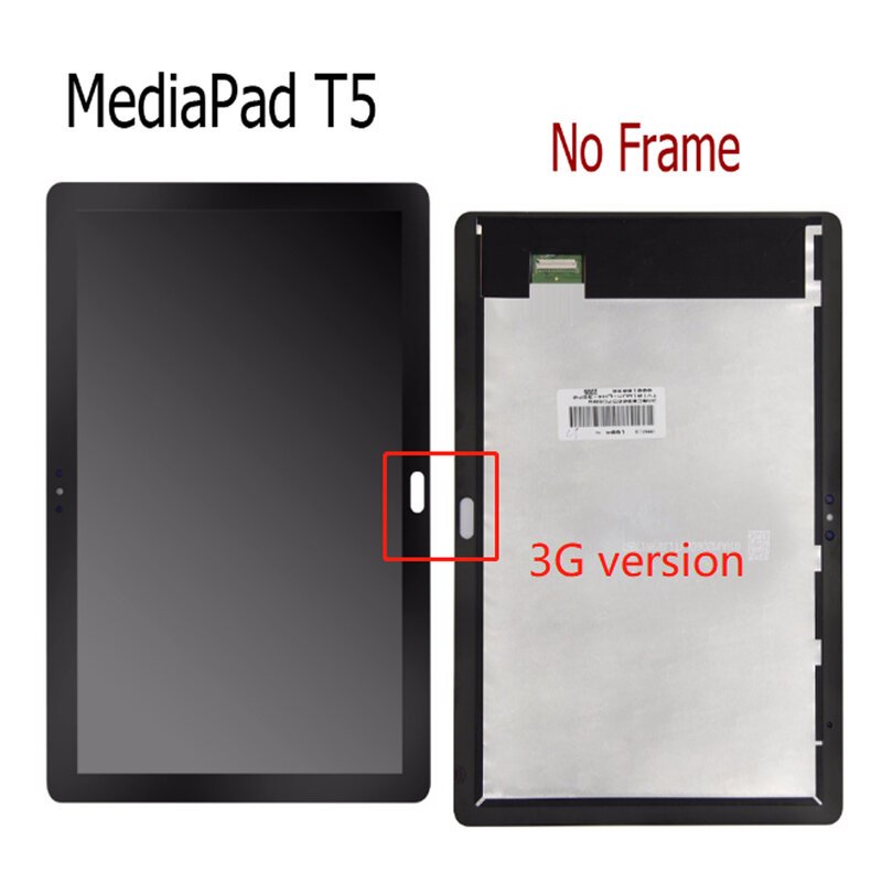 Huawei mediapad t5 10.1 AGS2-L09 AGS2-W09 AGS2-L03用lcdタッチスクリーンセット,AGS2-W19インチ