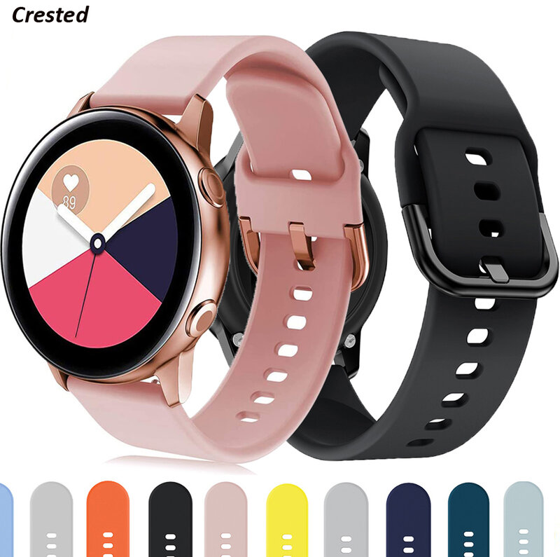 Correa de silicona para Samsung galaxy watch 4, Classic, Active 2, 3, 46 y 42mm, Gear S3, Amazfit bip U GTS 2 mini band