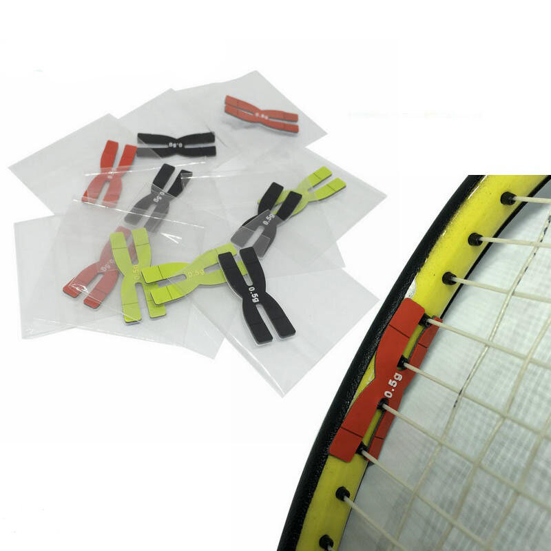 Powerti grip raket bulutangkis 0.5g, 4 buah pita keseimbangan berat, alat aksesori Badminton tipe H silikon