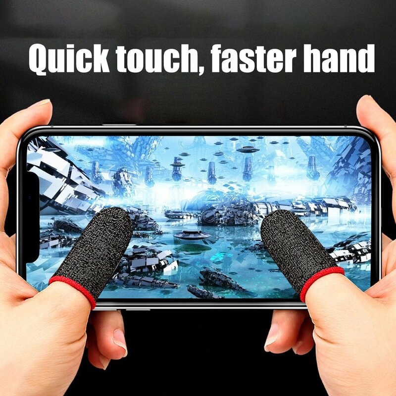 2 Pcs Anti-Slip Gaming Finger Cot 18-Pin คาร์บอนไฟเบอร์ Anti-เหงื่อลื่นสูงความไว Finger Cots