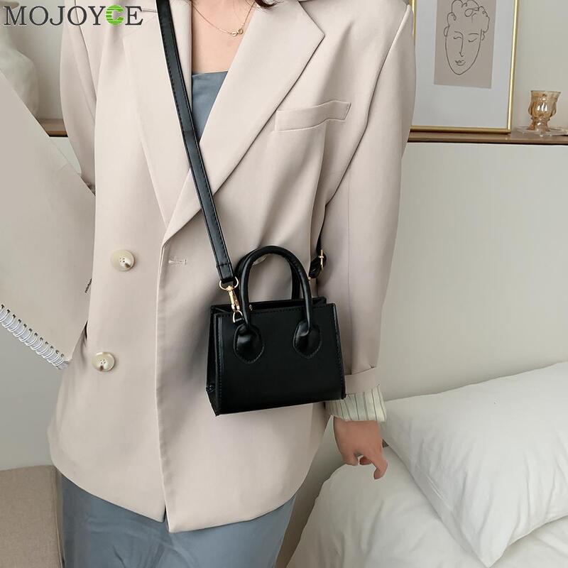 Women Shoulder Handbag Solid Color Small Totes Crossbody Bags Fashion PU Leather 2020 Fashion Trend Ladies Shoulder Handbag