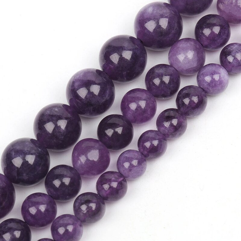 Natural Amethyst Stone Beads 6/8/10mm Round Shape Crystal Loose Spacer Beads For Jewelry Making Diy Bracelet Necklace 15inch