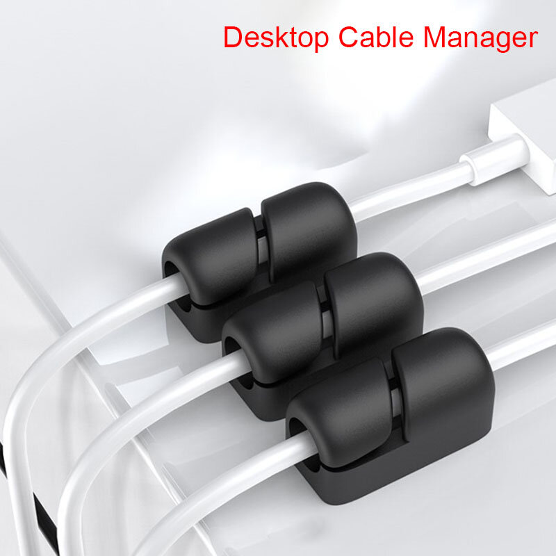 Enrollador de cables de botón de silicona, organizador de escritorio, soporte de línea, nuevo