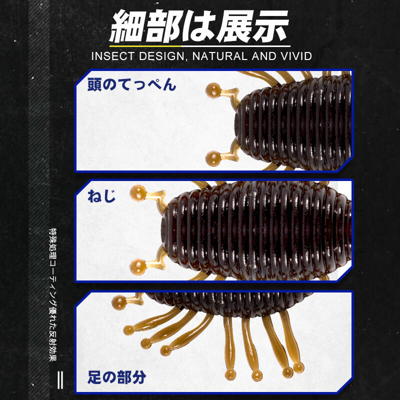 Señuelos blandos de gusano Larva D1, 30mm/1,1g, 10 piezas, cuerpo hueco flotante, de silicona Artificial, Swimbait para perca de trucha, DT2002