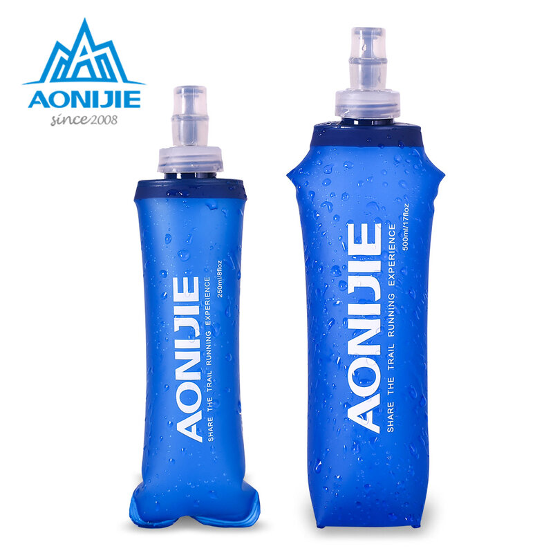 Aonijie-ランニング用の折りたたみ式ウォーターボトル,水分補給用のウォーターボトル,ベストファニーパック用,250ml 500ml