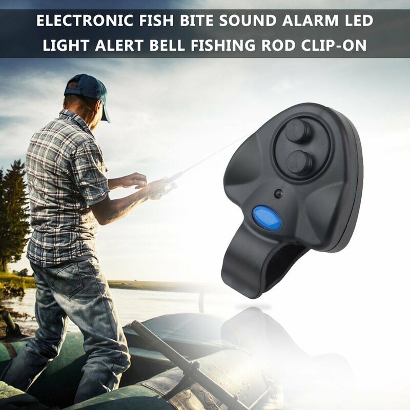 낚시 알람 전자 LED 라이트 낚시 물린 알람 시끄러운 소리 물고기 벨 클립 낚싯대 낚시 도구 액세서리